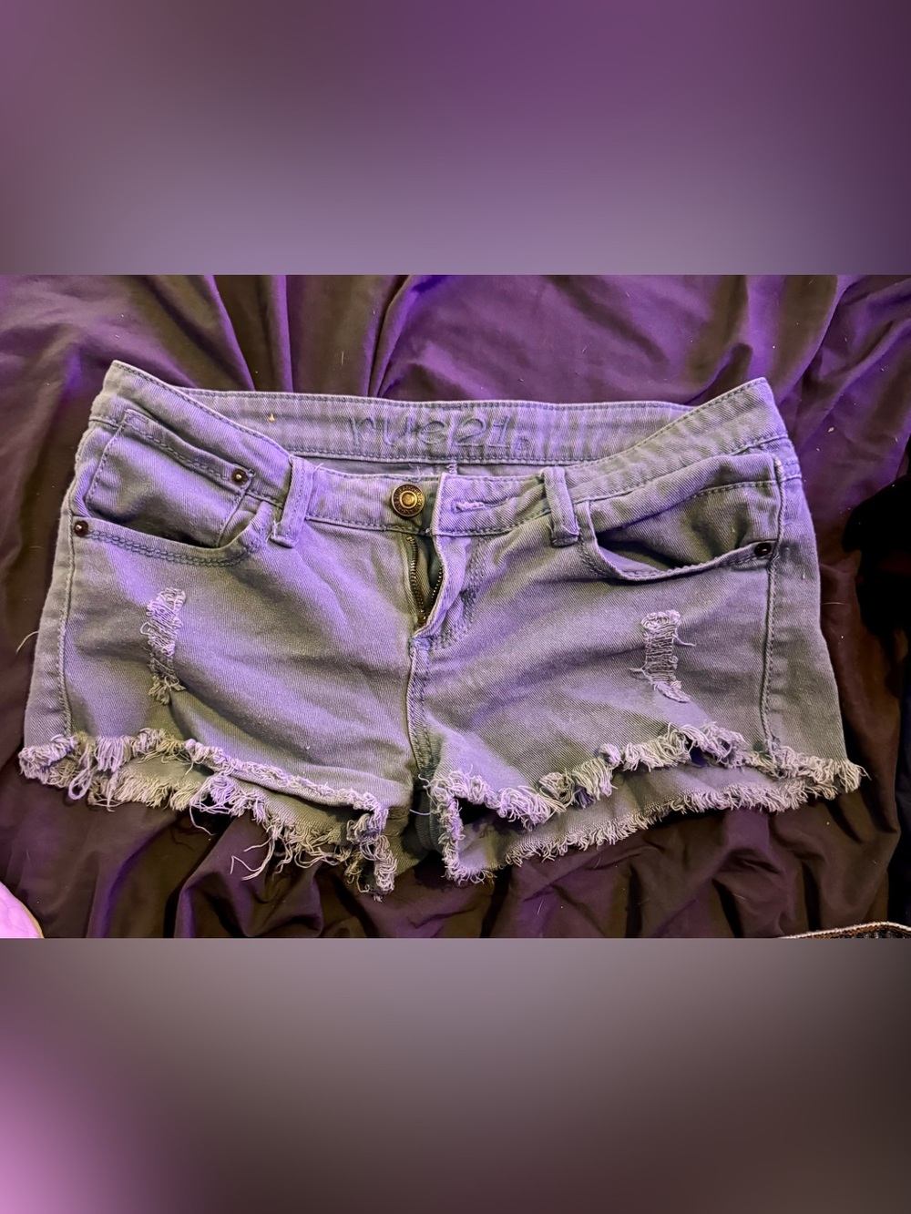 Rue 21 Frayed Hem Denim Shorts- Sz. 7/8